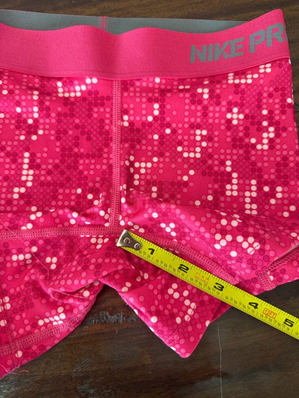 Youth Nike Pro Dri-Fit Pink Pixel-Print Compression Spandex Shorts - Picture 4 of 8